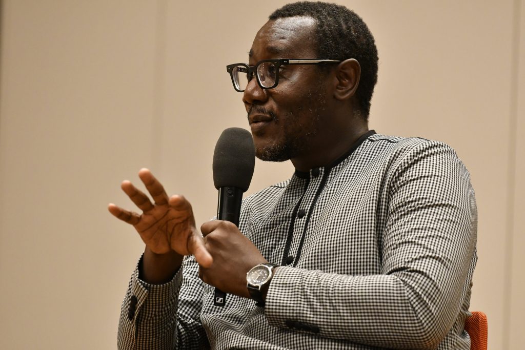 Ba addresses the audience
